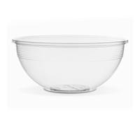Vegware Compostable Clear PLA Plastic 32oz Wide Large Salad Bowls, Case of 300, Round Cold Food Containers, Renewable Plant-Based, 185-Series Lids Available, Disposable