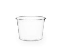 Vegware Compostable Clear PLA Plastic 4oz Containers, Case of 2000, Small Portion Condiment Sauce Containers, Renewable Plant-Based Sample Cups, Lid Available, Disposable