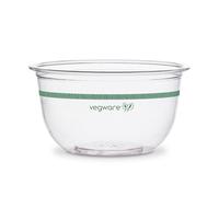 Vegware Compostable Clear PLA Plastic 8oz Salad Bowls, Case of 1000, Round Cold Food Containers, Renewable Plant-Based, Inserts & Lids Available, Disposable