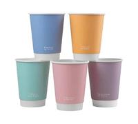 Vegware Feel Good Double Wall Pastel Hot Cups 12oz (500 Pack)