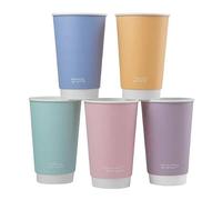 Vegware Feel Good Double Wall Pastel Hot Cups 16oz (400 Pack)