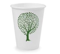 Vegware Green Tree White Hot Cup 89-Series - 12oz (Box 1000)