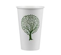 Vegware Green Tree White Hot Cups 16oz 89-Series (1000 pack)