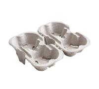 Vegware Moulded Pulp Fibre Splitable 4-Cup Carry Trays (160 Pack)