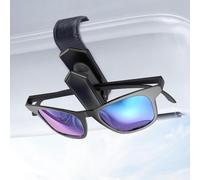 Veharvim One Hand Sunglasses Holder for Car Sunglasses Holder Clip Holder Car Accessories Universal Fit Padded Sunglasses Holder