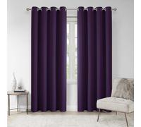 VEHEDE Living Room Blackout Curtains 96 Inch Drop, Light Blocking Window Curtains for Bedroom, Soft Extra Long Curtains with Eyelets, W55 x L96 Inch, Purple, 2 Panels