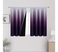VEHEDE Ombre Short Thermal Insulated Curtains, Purple and White Window Decor Drapes for Room Darkening with Pencil Pleat, Gradient 2 Panel Soft Curtains for Living Room, W52 x L54 Inch