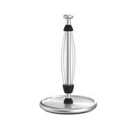 VEHHE Kitchen Roll Holder Free Standing with Weighted Base, One-Handed Tear Paper, Stainless Steel Kitchen Paper Towel Holder with Ratchet System and EVA Non-Slip Pad for Bathroom and Galley Silver