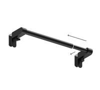 VEHHE Over Door Towel Rail(22.2-39.2cm), Extendable kitchen Towels Holder with Adjustable Hooks(0-2.8cm), Black Stainless Steel Towel Rail, No Drilling Hand Towels Holder with Eva Sponge Pads