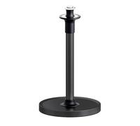 VEHHE Paper Towel Holder Countertop, Black Paper Towel Holder Stand with Spring Damping for Kitchen Bathroom, One Hand Tear Paper Stainless Steel Paper Towel Holder with Weighted Base and Suction Cups