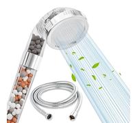 VEHHE Shower Head and Hose, High Pressure Filter Shower Head 3 Mode Boosting with Beads, Handheld Powerful Flow Showerheads Hard Water Softener with Extra Replaceable Accessories for Children Pet Home
