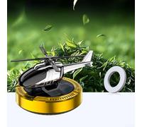 Vehicle Air Purifier and Diffuser with Rotating Helicopter Ornament Design Using Solar Panel Technology for Continuous Scent Release (Gold - White Tea)
