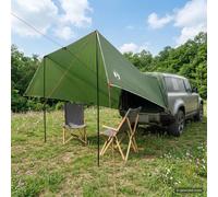 Vehicle Awning Green 518x580x215 cm Polyester Steel Tailgate Tent with Bag &guys