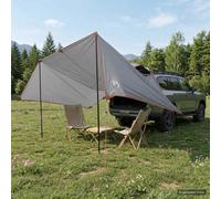 Vehicle Awning Grey-Orange 518x580x215cm Poly/Steel Tailgate Waterproof Airvent