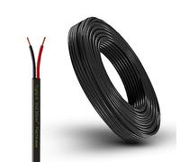 Vehicle Cable Trailer Cable Round or Flat Cable Red/Black 2 x 0.75 1.0 1.5 mm² 2-Core 6-24 Volt Car (Flat Cable 2.50 mm², 10 Metres)