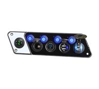 Vehicle Cellphone Charging Socket Splitter Boat 12-24V PD QC3.0 Adapter 5 Hole Panel Switch With Voltmeter Car Voltmeter Charger