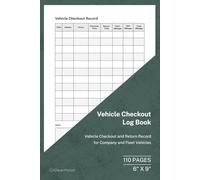 Vehicle Checkout Log Book: Vehicle Issue and Return Record for Business Use | 110 Pages | 6 × 9 Format: Vehicle Checkout and Return Tracking for Fleet Operations