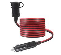Vehicle Cigarette Lighter Extension Cord - 24FT / 7.2m Male Plug To Female Socket 16AWG Fused Extension Cable With Led Lights 12V 24V Auto Power For Car Tire Inflator Cleaner, Air Compressor Pump