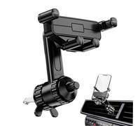 Vehicle Cradle - Telescopic Mobile Grip, Auto Clamping Bracket, Retractable Extension Reach, Dashboard Airflow Grille Attachment, Automotive Accessory, Large Charcoal Grey Universal Fitment Rack