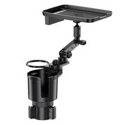 Vehicle Cup Organizer - Portable Rotating Tray for Auto Use | Compact Car Gadget with 360° Swivel Shelf & Expandable Compartments for Coffee Cups, Water Bottles, Food Items