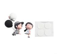 Vehicle Dashboard Accessories with Resin Cute Cartoon Couples Figures Ornament for Car Interior Decoration Lovely Sweet Love Style Traceless Use (Grey with balloon)