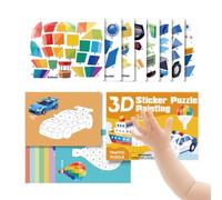 Vehicle Dinosaur Sticker By Numbers Book Kids Travel Activity Learning Fun