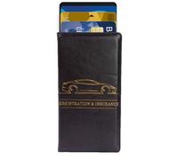 Vehicle Document Holder: Leather Document Holder, Car License Case, Business Card Holder | Compact Organizer for Driver's License, Vehicle Documents, Registration, Black, Please refer to the