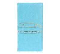 Vehicle Document Organizer - Record Holder, Insurance Folder | PU Storage Wallet, License Paper Sleeve Suitable For Motorcycle Storage, Car Use, Lake Blue, Se référer au descriptif, Refer to