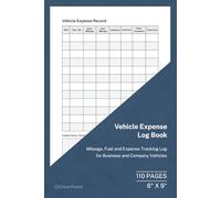 Vehicle Expense Log Book: Mileage, Fuel and Expense Tracker for Business and Personal Vehicles | 110 Pages | 6 × 9 Format: Vehicle Mileage and Expense Record for Fuel, Travel and Operating Costs