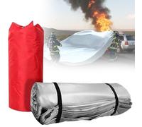 Vehicle Fire Blanket, Silicone Car Fire Suppression Blanket, 1100°C Heat Resistant Reusable with Carry Bag for Electric & Fuel Vehicle Accidents, Trucks, Engine & Battery Fires