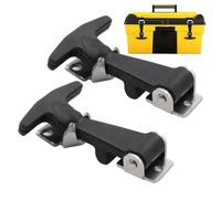 Vehicle Hood Capture Lock - Metal Rubber Handle Lock, Secure Lock | Double Definition Adjustable Size with Shock Absorbing Seal, Poly Clamp