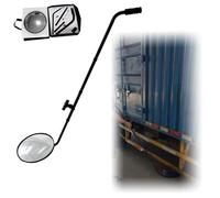 Vehicle Inspection Mirror | 12in Round Mirror with Wheels, Foldable Handle & Carry Bag | Security Mirror for Garage