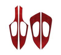 Vehicle Interior Decal Interior Door Handle Decoration Trim Sticker Cover For X-Trail 2013 2014 2015 2016-2021 Car Interior Accessories Carbon Fiber(Red)