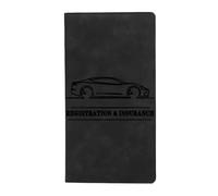 Vehicle License Document - A natural and beautiful car accessory for owners of leather paper license cards, receipts, keys, driver's license, business cards. Give your family and friends: when, Black