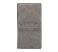 Vehicle License Document Case - Car Registration Holder, Auto Insurance Card Organizer | Glove Box Storage Case, PU Leather Registration Wallet, Grey, Consulte la descripción, See description