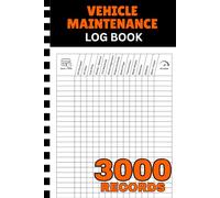 Vehicle Maintenance Log Book: Car Repair and Service Record Book, Track Oil Changes, Mileage, Logbook with 3,000 Entries