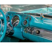 Vehicle Maintenance Logbook - Car service/repair/maintenance Journal: Vintage Car Interior Picture Cover