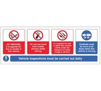 Vehicle Marking Signs - Vehicle sticker - no smoking, mobile phone, drink/drugs - wear seatbelt - Self Adhesive Vinyl