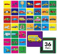 Vehicle Matching Game, 72 PCS Traffic Memory Matching Cards for Toddlers 36 Pairs Transportation Memory Cards Educational Toys for Preschool Boys & Girls 4 5 6 Years Old
