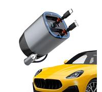 Vehicle Phone Charrger Adapter - 5-1 Smart Vehicle USB Charger Hub, Double Retractable Cables, 12V/24V Support | LED Display 100W Auto Power Charger, Aromatherapy Car Diffuser Trips, Home Drive Use