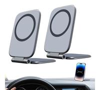 Vehicle Phone Holder - Magnetic Mount Stand, Auto Mobile Device Support, Strong Adhesive Base, Lightweight Metal Build, Smooth Installation | Car Dashboard Travel Accessory For SUV Truck Driving