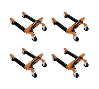 Vehicle Positioning Skates x 4 Hydraulic Wheel Car Dolly Set Of 4 Heavy Duty Lift Jack Transport Trolley Foot Pedal 12" lifting range Tyres Up To 10" Wide 680kg / 1500lb Per Skate Auto Repair Moving