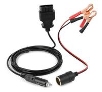 Vehicle Power Supply Cord Car Diagnostic Cable Memory Saver with Alligators Clip on 12V Power Extension Socket Vehicle Supply Cable