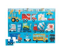 Crocodile Creek - Vehicles - 36 Piece Jigsaw Floor Puzzle with Heavy-Duty Box for Storage, Large 20" x 27" Completed Size, Designed for Kids Ages 3 Years and up