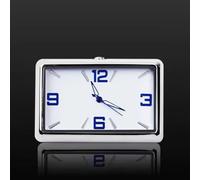 Vehicle Quartz Clock with Glass Front Panel, Square Design Suitable for Dashboard or Car Interior Mounting, Comes with Sticker and Clamp (I)