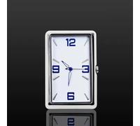 Vehicle Quartz Clock with Glass Front Panel, Square Design Suitable for Dashboard or Car Interior Mounting, Comes with Sticker and Clamp (B)