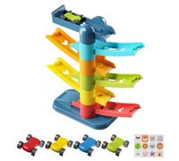 Vehicle Ramp Playset - Colorful Racing Track Toy With Launching Slopes, Hand Eye Coordination Training Activity Set, Engaging Educational Kids Car Game | For Children Preschool Room Home Play