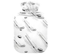 Vehicle Skiing Hockey White Hot Water Bottle with Cover for Pain Relief Hot Bag for Neck and Shoulder Pain, 1L