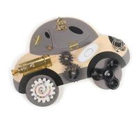 Vehicle-Themed Activity Board for Seniors, Wooden Fidget Panel with Door Latch, Bell, Switch, Gear, Spinner, Ball Bearing, Fine Motor Skills, 9 x 11.8 Inches