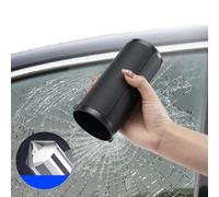 Vehicle Tissue Holder Featuring Multifunction Round Paper Tube and Built in Broken Glass Safety Tool for Emergencies (brown)